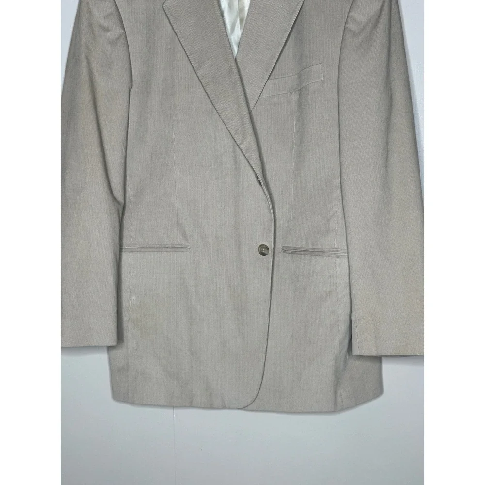 Alan Flusser Mens Tan Corduroy Blazer Sport Coat Beige 44R 100%‎ Cotton